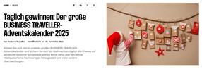 Gewinnspiel: BUSINESS TRAVELLER Adventskalender 2025